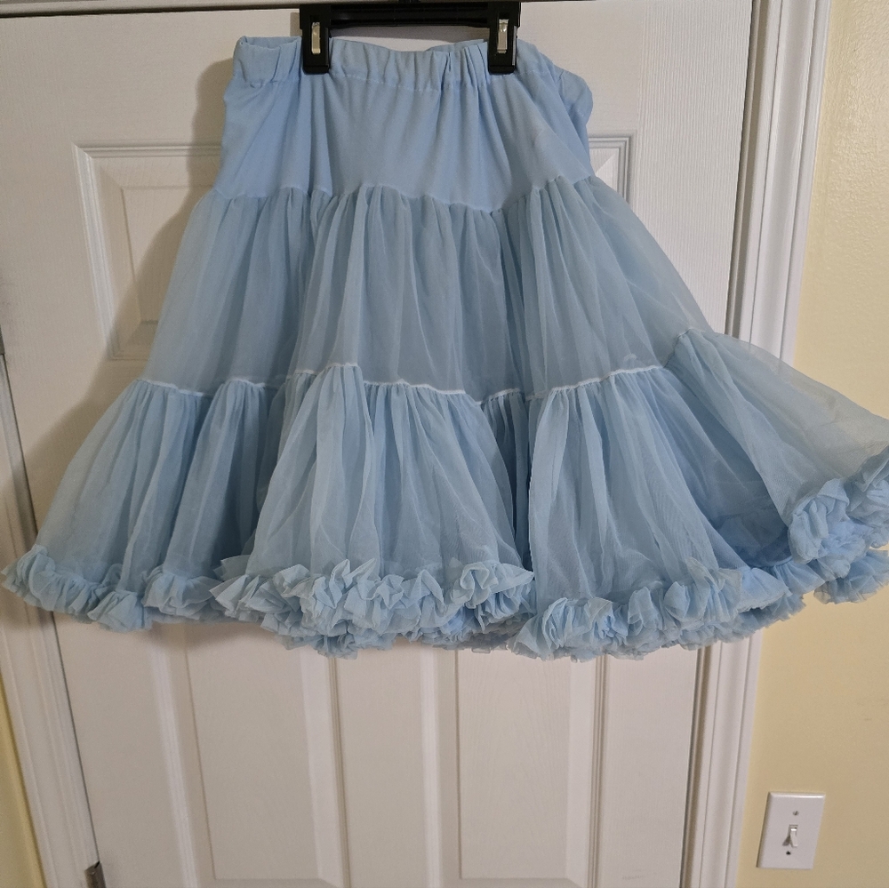 Whimsical Cinderella Dancing Tulle Blue Women's Full Skirt - Picture 3 of 7